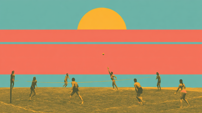 Beach scene illustrating iron oxides in mineral sunscreen providing blue light HEV protection